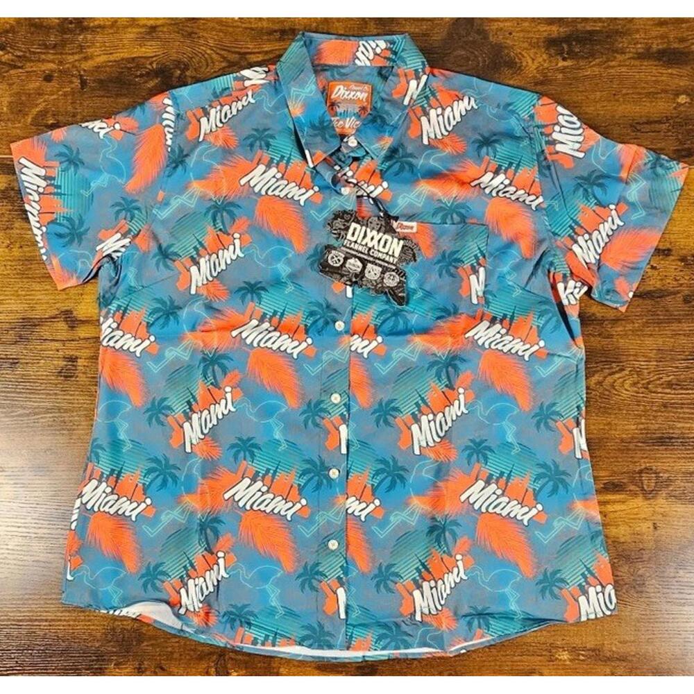 Dixxon Flannel Co Shirt Mens 2XL Blue Button Up The Vice Miami Lightweight NWT
